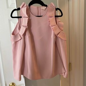 Ted Baker long sleeve pink ruffle blouse